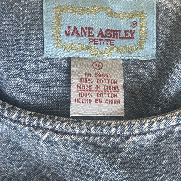 Women’s PS Jane Ashley Long Sleeveless Denim Dress With Butterfly Embroidery - Picture 4 of 4